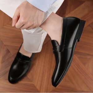 Mocassin en cuir noir GB